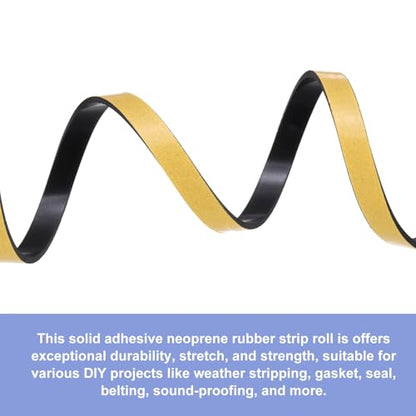 MECCANIXITY Adhesive Neoprene Rubber Strips Sheet 1/2 Inch x 120 Inch x 1/16 Inch Thick Yellow Rubber Weather Stripping for DIY Seal Pads Sound-Proofing Pack of 1 - color: Yellow, size: 1/2" x 120" x 1/16"