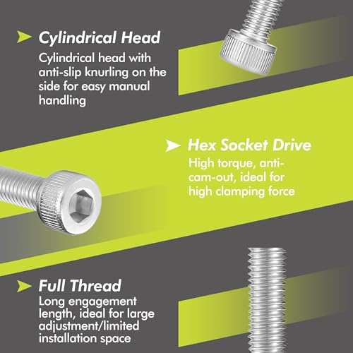 1500PCS M3 Hex Socket Screw Kit, 304 Stainless Steel Fastener Set