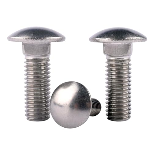 5/16-18 x 1-1/2" Carriage Bolts Screws, Round Head Square Neck, 304 Stainless Steel 18-8, UNC Coarse Fully Thread, Quantity 10Pcs - size: 5/16-18 x 1-1/2" (10 Pcs)