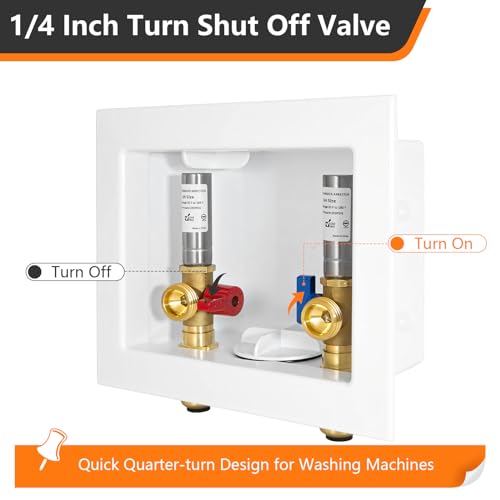 HeSun Washing Machine Outlet Box, 1/2"Push-Fit x 3/4"MHT Outlet(WM010-1) - size: Washing Machine Box W/ SS Arrestor, style: Push-Fit