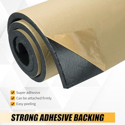 Sponge Neoprene Foam Sheet with Adhesive, 1/8" T x 12" W x 48" L - size: 1/8" T x 12" W x 48" L