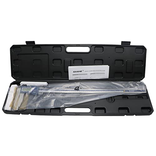 SHAHE Electronic Digital Caliper with 0-24"/600mm,0.0005"/(0.01mm) Resolution,+/-0.002" (0.05mm) Accuracy,Inch/Metric, Stainless Steel Jaws