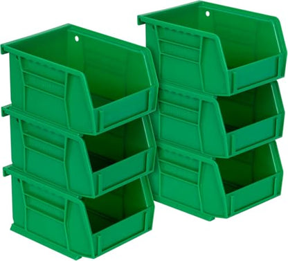 Akro-Mils 30210 AkroBins Plastic Storage Bins, 5"x4"x3", Grey, 6-Pack - color: Green, size: 6 Pack