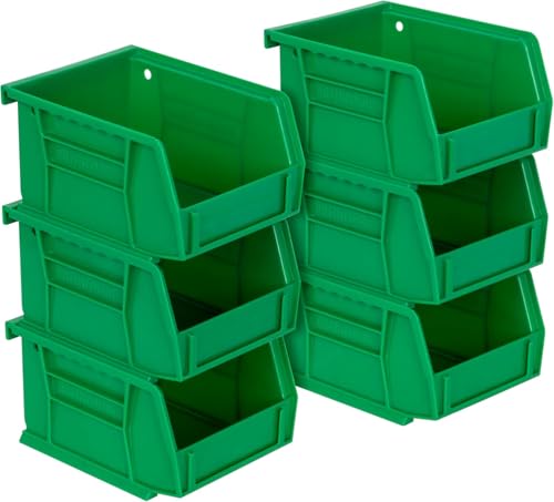 Akro-Mils 30210 AkroBins Plastic Storage Bins, 5"x4"x3", Grey, 6-Pack - color: Green, size: 6 Pack