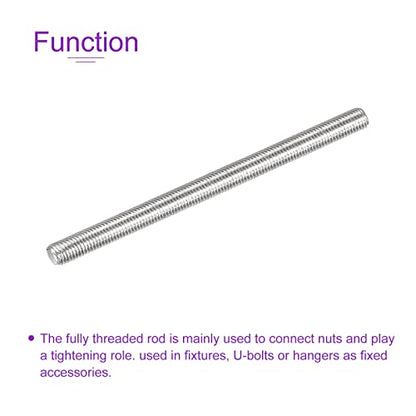 DMiotech 20 Pack M3 x 50mm Fully Threaded Rod 304 Stainless Steel Right Hand Threads Rod Bar Studs Clamps and U-Bolts - size: M3 x 50mm
