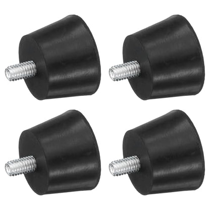 uxcell 4Pcs Thread Adjustable Levelling Feet, 1.18" x 0.79" Rubber Furniture Feet with M6 x 12mm Studs for Table Chair Feet Floor Protector, Black - size: 1.18" x 0.79", M6 x 12mm