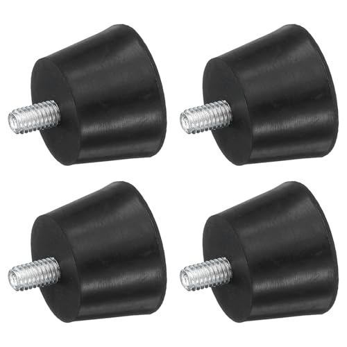 uxcell 4Pcs Thread Adjustable Levelling Feet, 1.18" x 0.79" Rubber Furniture Feet with M6 x 12mm Studs for Table Chair Feet Floor Protector, Black - size: 1.18" x 0.79", M6 x 12mm