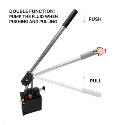 Single Acting Hydraulic Hand Pump with 3 QTs Tank - Manual Hydraulic Pump with Changeover Valve - 2.7 CID, 3600 PSI, 3/8" NPT Ports Piston Hand Pump - color: Single Acting, size: 2.7 CID 3 QTs tank