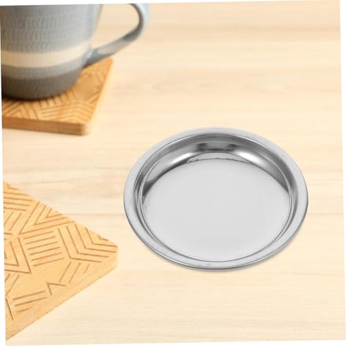Stainless Steel Tea Bag Coasters 6 Pack Round Drip Saucers