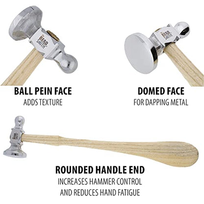 The Beadsmith Two-Sided Chasing Hammer, Metalworking Tool - size: 14 & 32mm Faces