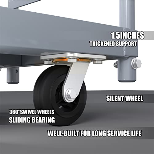 Heavy Duty Flatbed Cart, 2200LB Foldable Platform Truck Industrial Grade Weight Capacity, 48''L*24''W Platform Cart, Steel Hand Push Dolly Cart for Garden, Warehouse＆Yard - size: 48*24