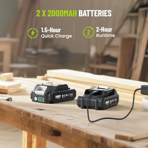 Robustrue Impact Driver: 21V 1/4" Hex Cordless Impact Driver, 230N.m (2,035in-lbs) Brushless Impact Driver Drill Set, 20Psc Screwdriver Bits, 2.0 Ah Battery, Variable Speed for DIY and Automotive
