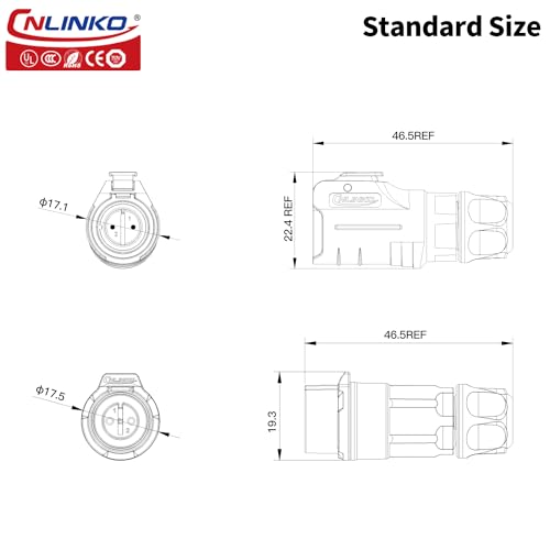 CNLINKO LP-12 IP68 Industrial Waterproof Connector Quick Plug Circular Connector PBT Plastic Shell Aviation Connector M12 2-8 Pin Male Plug and Female Plug (2 Pin) - size: 2-Pin, style: Polymer Housing Kit