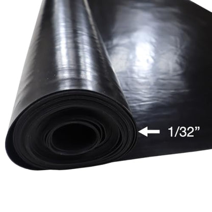 EPDM Rubber Sheet, Black, 60A, 0.031" x 24" x 36" - size: 24 x 36 x 0.031 in.