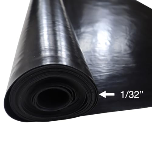 EPDM Rubber Sheet, Black, 60A, 0.031" x 24" x 36" - size: 24 x 36 x 0.031 in.