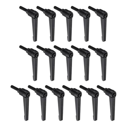 uxcell 16pcs Lever Adjustable Handles M6 x 20mm Metric Male Thread, Level Clamping Handle Hand Stud Knobs Rotating Screw Handles Bolts with Locking Lever, Black - size: M6 x 20mm