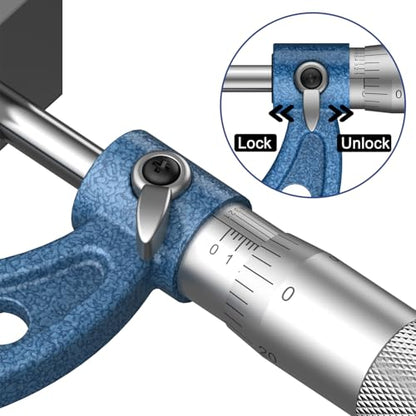 HDLNKAK Outside Micrometer 0-3", 0.0001" Graduation Micrometer Set - color: 3-piece set 0-3''