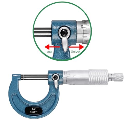 HDLNKAK 0-1" Outside Micrometer + 6 Pack Telescoping Gage Set + Digital Vernier Caliper (Green), 6 Inch Caliper Tool for House, Alloy Precision Micrometer, Machinist Toolhold/DIY,