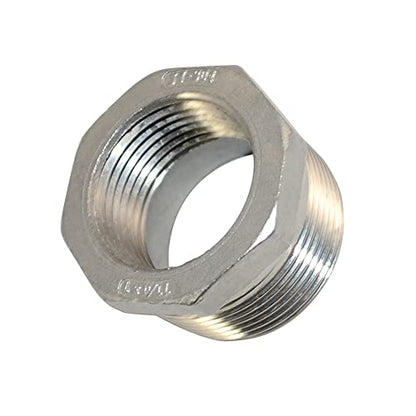 1-1/4" Male NPT to 1" Female NPT Female Reducing/Reducer Bushing Pipe Fitting,Adapter,Stainless Steel SS 304 Hex Bushing - size: 1-1/4" Male to 1" Female