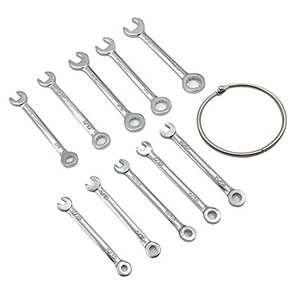 20pcs Mini Wrench Set Open End Wrench Ignition Wrench Sets With Chain Ring British/Metric Type Wrenches (Metric + British) - size: Metric + British
