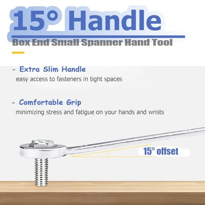 Mesee Small Wrench Set, 10 Pieces SAE Open End and Box End Combination Wrenches 5/32"-7/16" Mini Ignition Wrench Ratchet Spanner Repair Tools for Automotive Industry Electronics Mechanic Home