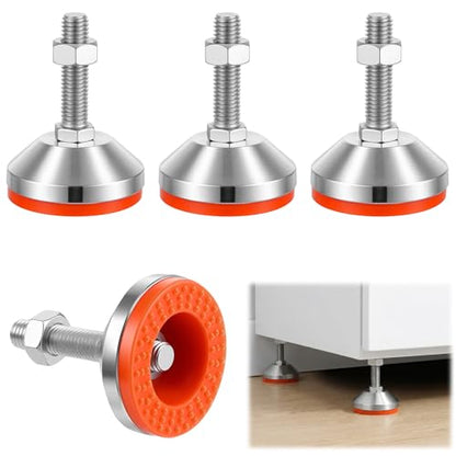 4 Pack Heavy Duty Adjustable Leveling Feet, M 12 Thread Levelers with 2.36 Inch Base, 1300 lb Capacity for Workbench, Machine, Cabinet