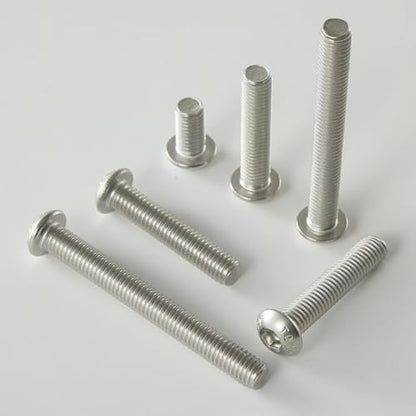 M10x1.5 Bolt, M10 x 65mm Button Head Socket Cap Bolts Screws,304 Stainless Steel(A2-70), Allen Hex Drive, Bright Finish, Fully Threaded, Quantity 6 - size: M10 x 65mm(6PCS)