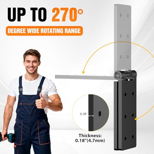 Heavy Duty Hinges 270 Degree Gate Hinge for Outdoor Doors Black 4PCS - size: Black-4pcs