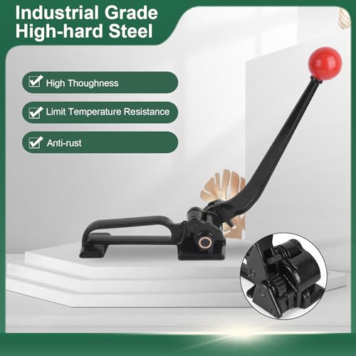 Steel Banding Tensioner - Metal Banding Tool Feedwheel Banding Tensioner for Metal Strapping 3/8"~3/4" Width, Heavy-Duty Strapping Tool for High-Strength Package
