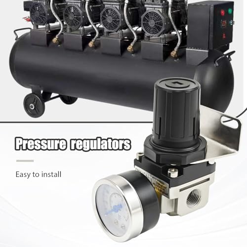 Low Pressure Air Regulator, Air Compressor Pressure Regulator With Bracket and Gauge Female Thread 1/4 NPT Adjustable AR2000-N02 (0-40 PSI), Replace for Pneumatic Cylinder Badger Airbrush