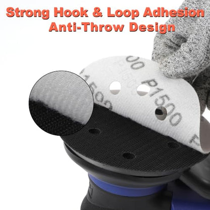 5 Inch 8 Hole Hook and Loop Sanding Discs: 100Pcs, 400-2000 Assorted Grit