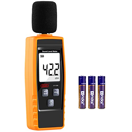 Decibel Meter, Portable SPL Meter (Sound Pressure Level Meter), Digital Noise Meter, Range 30-130 dB(A) db Meter, Noise Volume Sound MonitorTester (Battery Included) Yellow - color: Yellow/Black