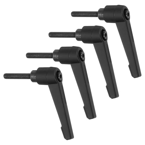 uxcell 4Pcs M5 x 25mm Adjustable Knobs Handle Male Thread Push Button Ratchet Quick Release Locking Rotating Bolt for Lathe Machinery, Black - size: M5 x 25mm