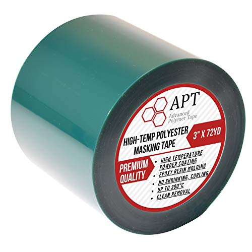 APT,2 Mil Polyester Tape with Silicone Adhesive, PET Tape, high Temperature Tape, 3.5 mil Thickness, Powder Coating, E-Coating (1, 3" x 72Yds) - size: 3" x 72Yds