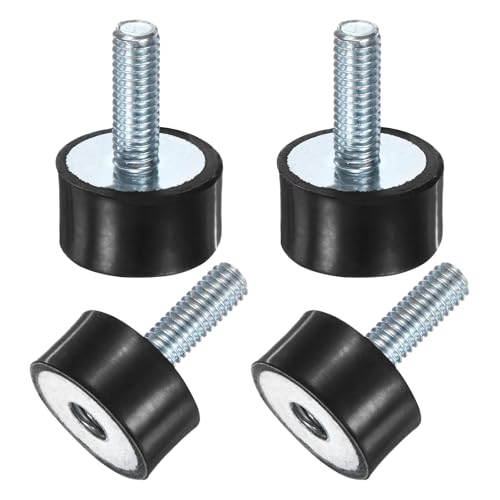 M METERXITY 4-Pack Rubber Mounts D20mmxH10mm Male/Female Vibration Isolators Cylindrical Shock Absorber W M6 x 18mm Studs for Air Compressor/Car/Pump/Boat/Garage Motor/Bobbins Rubber Isolators - size: M6 x 18mm, 20mm x 10mm