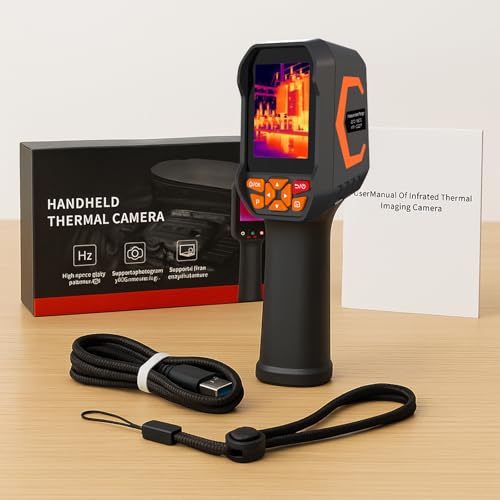 BTMETER Thermal Camera - Infrared Temperature Imager 200,000 Pixels with 256 x 192 IR Resolution 25Hz, 8G Image Storage Measure Temp -4°F~1022°F, 56° FOV Thermal Imaging Camera Gun for HVAC - color: Orange