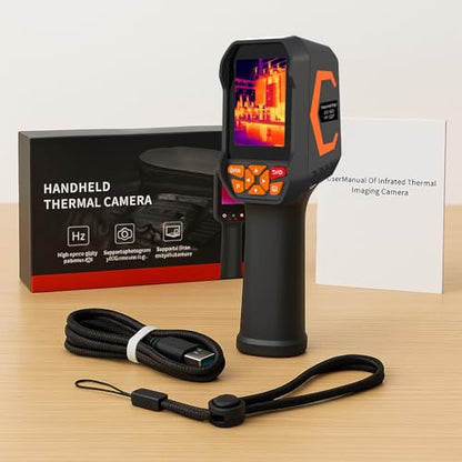 BTMETER Thermal Camera - Infrared Temperature Imager 200,000 Pixels with 256 x 192 IR Resolution 25Hz, 8G Image Storage Measure Temp -4°F~1022°F, 56° FOV Thermal Imaging Camera Gun for HVAC - color: Orange