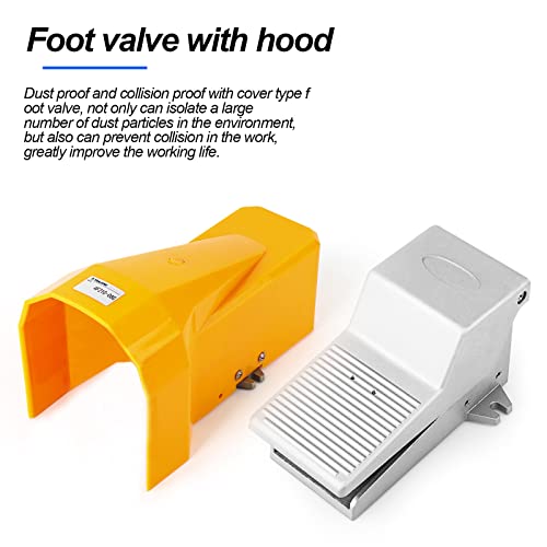 TAILONZ 1/4"NPT Pneumatic Foot Pedal Valve 5 Way 2 Position 4F210-08LG - size: 5 Way 2 Position(With Lock and Protective Shield)