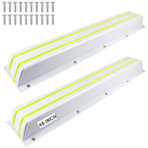 Dock Bumpers 36 Inch/48 Inch/58 Inch/72 Inch, Boat Dock Bumpers with Upgrade Reflective Strip and Stainless Steel Screws, Dock Fenders Bumper Guards Marine Grade (Black/White/Gray) -1 Pack 2 Pack - color: White, style: 48in-2pack