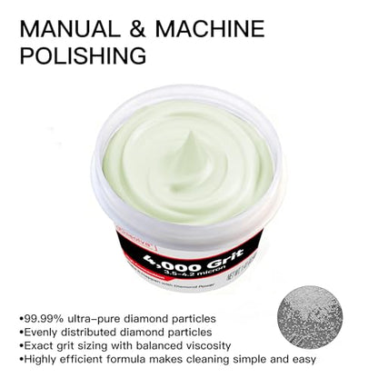 Diamond Paste Polishing Compound for Fine Lapping, 4,000 Grit, 40 G - size: 4,000Grit, style: 1.41 oz (40g)