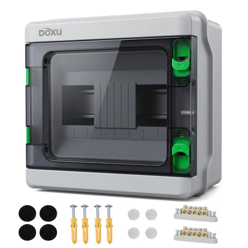 Circuit Breaker Box, IP66 Distribution Protection Box (HA-8 Way-H) - size: HA-8- 8.6x7.9x4.1 INCH
