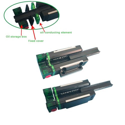 HGW35CC Linear Slider Block, 2pcs 35mm HG35 Flange Bearing Slider Block with 2pcs E2 Oil Box Self-Lubricating Slider Assembly for Guideway Rail as CNC Kit Part Replacement - size: HGW35 Block With E2 oil box