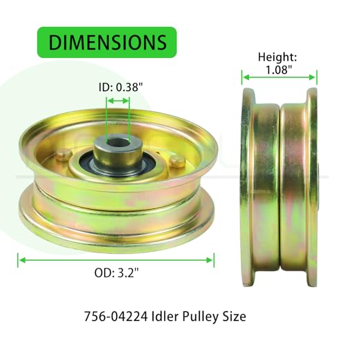 2 Pack 756-04224 Idler Pulley for Cub Cadet LT1050 LT1042 Decks - color: A09 2x756-04224