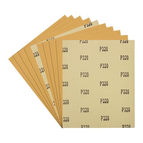 10Pcs Sand Paper 9x11Inch 320Grit Aluminum Oxide Sandpaper Sheets - size: 9 x 11 Inch x 320 Grits