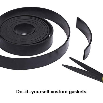 TORRAMI Solid Neoprene Rubber Strips Roll 1/16 (.062) inch Thick X 1 inch Wide X 10 Feet, for DIY Weather Stripping, Gasket, Seal - size: 1" Wide X 10' Long, style: 1/16 (.062)" Thick