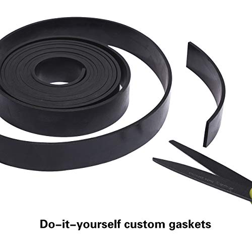 TORRAMI Solid Neoprene Rubber Strips Roll 1/8 (.125) inch Thick X 1 inch Wide X 10 Feet, for DIY Weather Stripping, Gasket, Seal - size: 1" Wide X 10' Long, style: 1/8 (.125)" Thick
