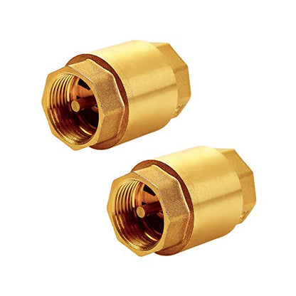 Joywayus Brass Check Valve 3/4" NPT Female Thread One Way Backflow Preventer Check Valves (Pack of 2) - size: 3/4" Female