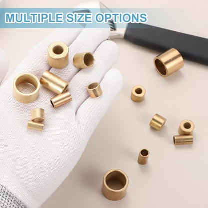 MECCANIXITY Sleeve Bearings,3mm Bore x 6mm OD x 4mm Length Self-Lubricating Cast Brass Bushing Plain Shaft Bearings for Sliding Movements Parts of Machinery(Gold Tone, Pack of 12) - size: 3 x 6 x 4mm