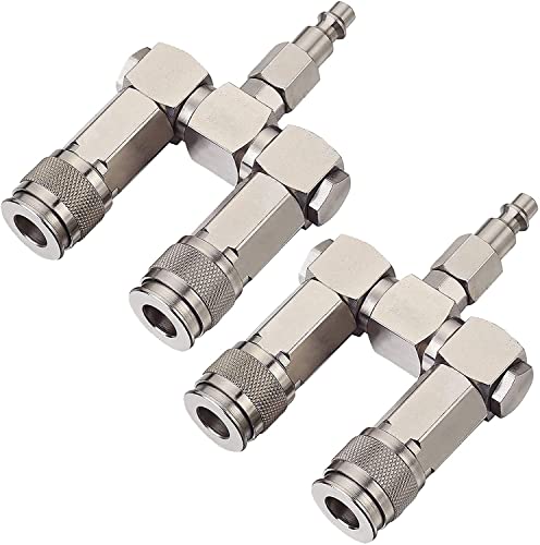 FIXSMITH Air Hose Connector 2 Pack - 2 Way Air Hose Splitter,1/4 In NPT, Air Compressor Accessories Fittings, Swivel 360 Degrees Connectors. - style: Air Hose Splitter-2 Pack