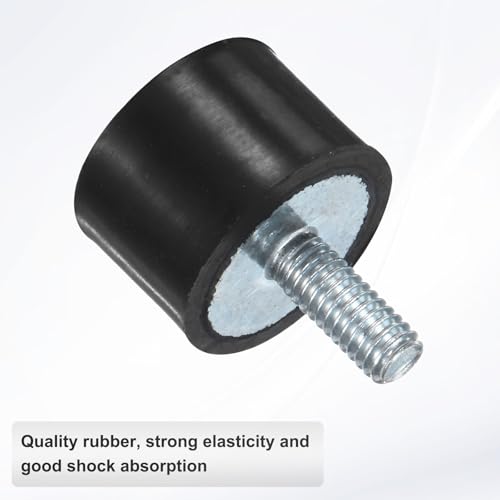 M METERXITY 4-Pack Rubber Mounts D15mmxH8mm Male/Female Vibration Isolators Cylindrical Shock Absorber W M4 x 10mm Studs for Air Compressor/Car/Pump/Boat/Garage Motor/Bobbins Rubber Isolators - size: M4 x 10mm, 15mm x 8mm